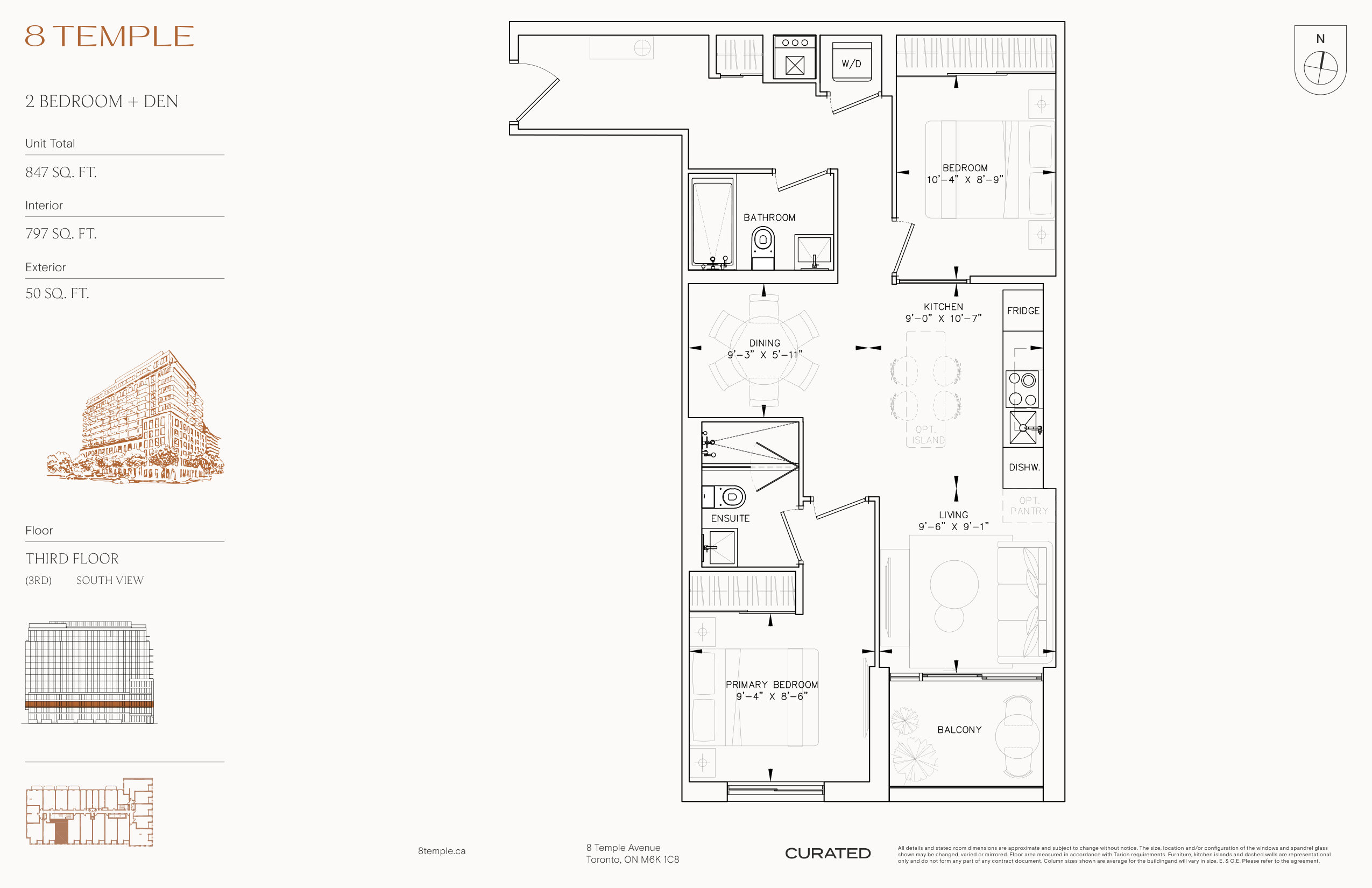 797 sq ft Suite Floor Plan